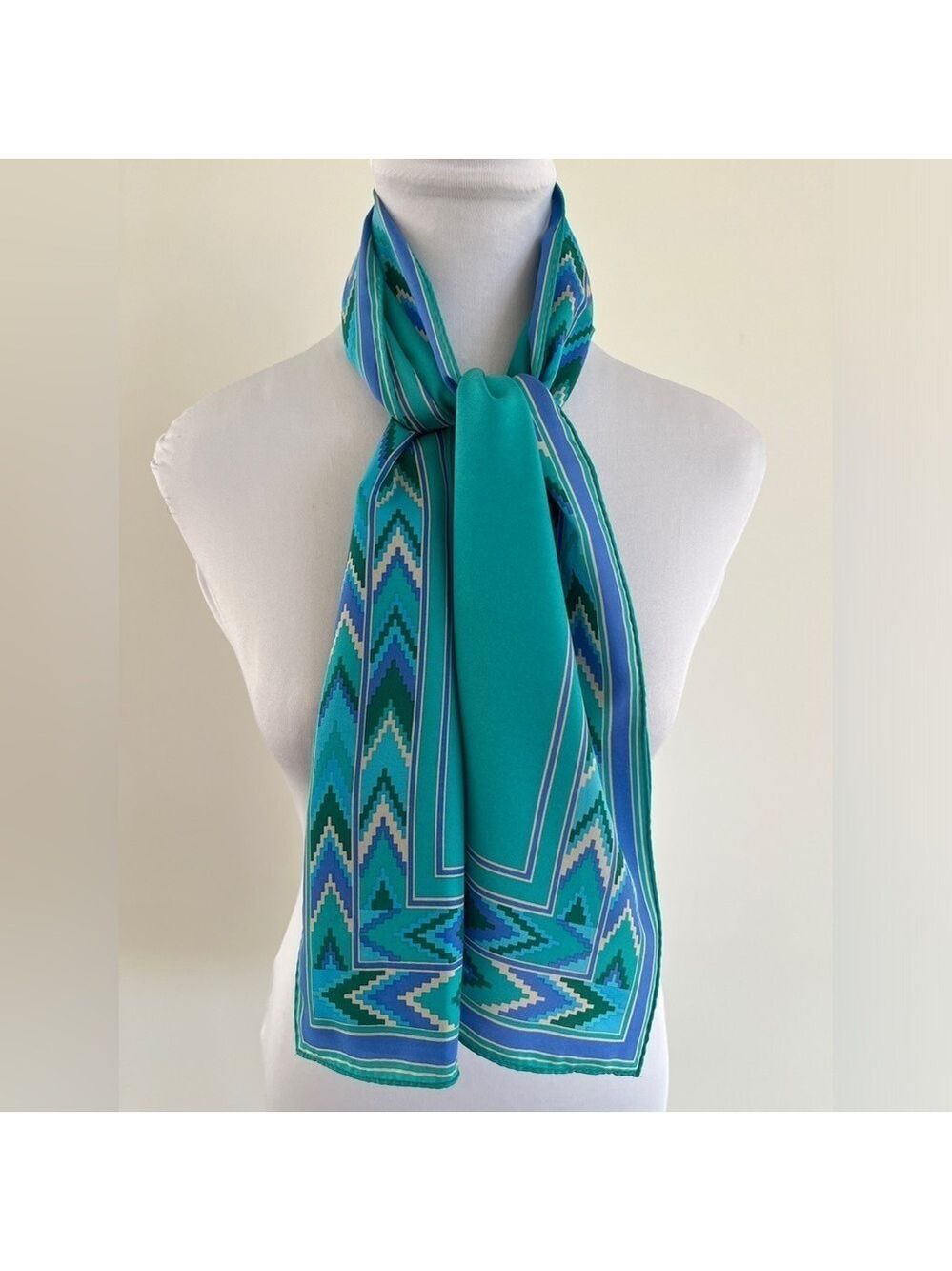 KAYSER Vintage Scarf Rectangle Made Japan Arrow Southwestern Geometric Chic